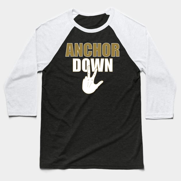 ANCHOR DOWN - Vanderbilt Hand Sign Baseball T-Shirt by monitormonkey